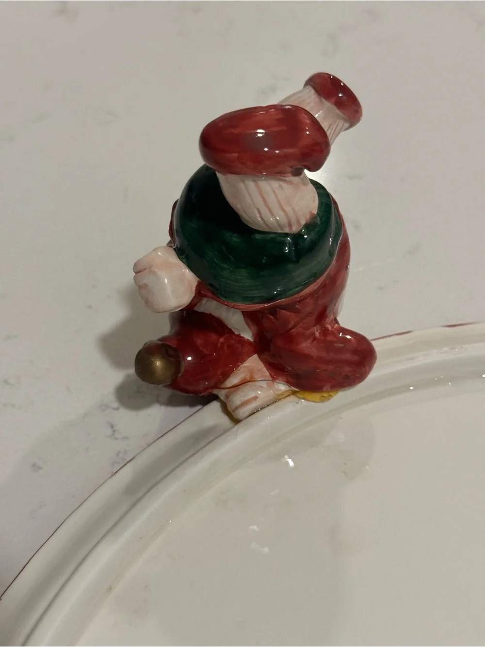 Rare / Fitz & Floyd Old World Christmas Elves 12-Inch Pedestal Cake Stand